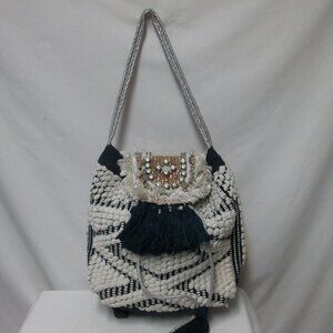 Steve Madden crochet shoulder backpack purse satchel Studded convertible large